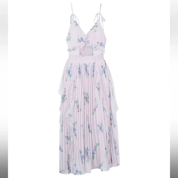 True Decadence | Dresses | Nwt True Decadence Lilac Watercolor Crepe Cami Lace  Dress | Poshmark